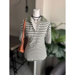 Sonoma 1X Striped Polo Sweater